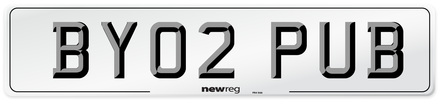 BY02 PUB Number Plate from New Reg